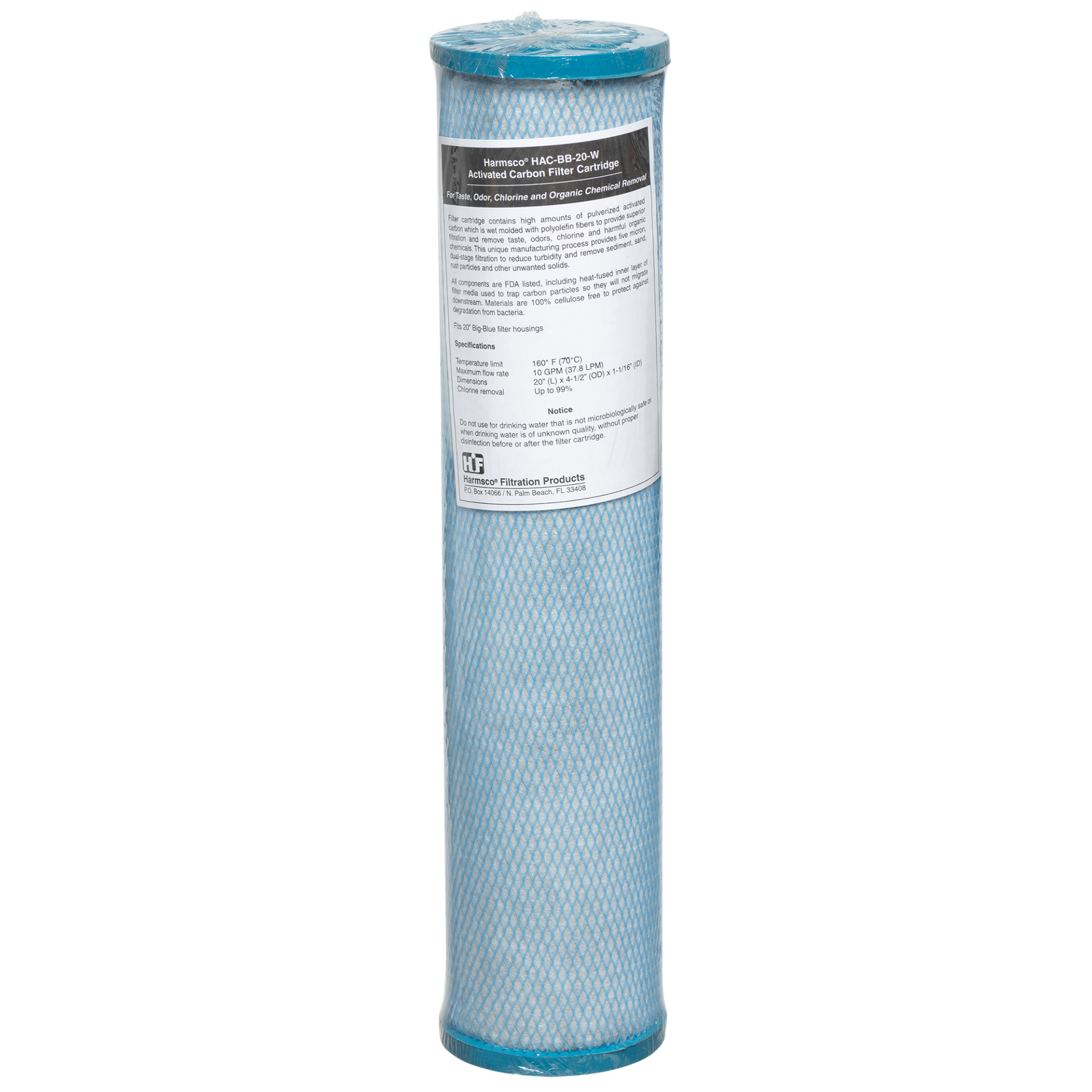 Filter Insert Harmsco Carbon Cartridge Dual Stage Polyolefin 20